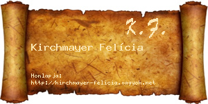 Kirchmayer Felícia névjegykártya